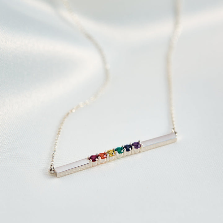 Aspen Rainbow Unity bar necklace - Identity Diamonds