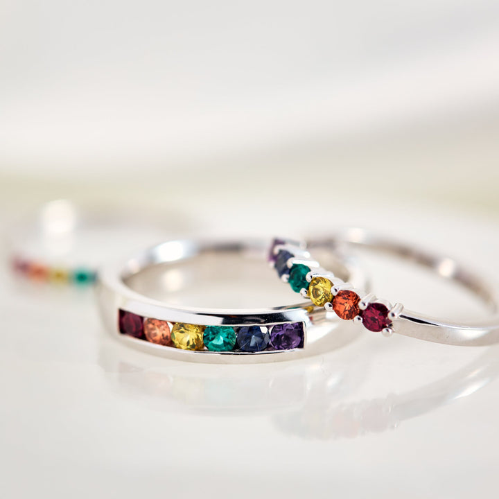 Parker Rainbow Unity channel set band - Identity Diamonds