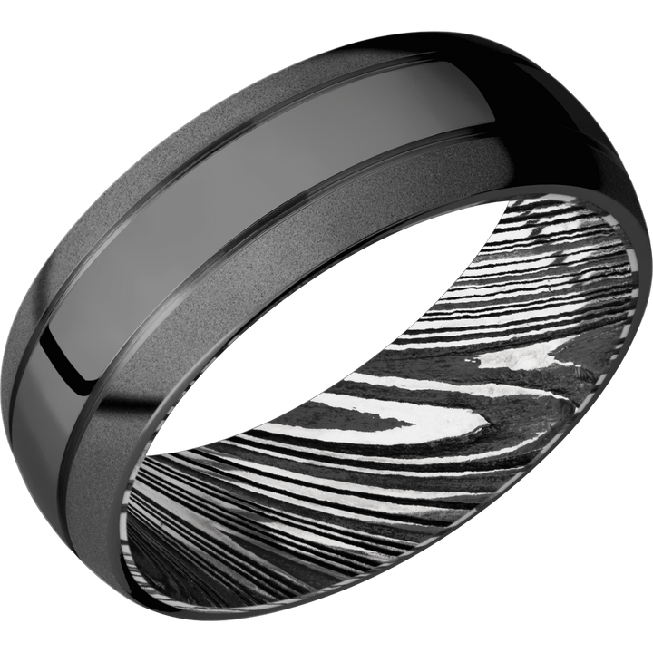 Zirconium & Damascus Band - Identity Diamonds