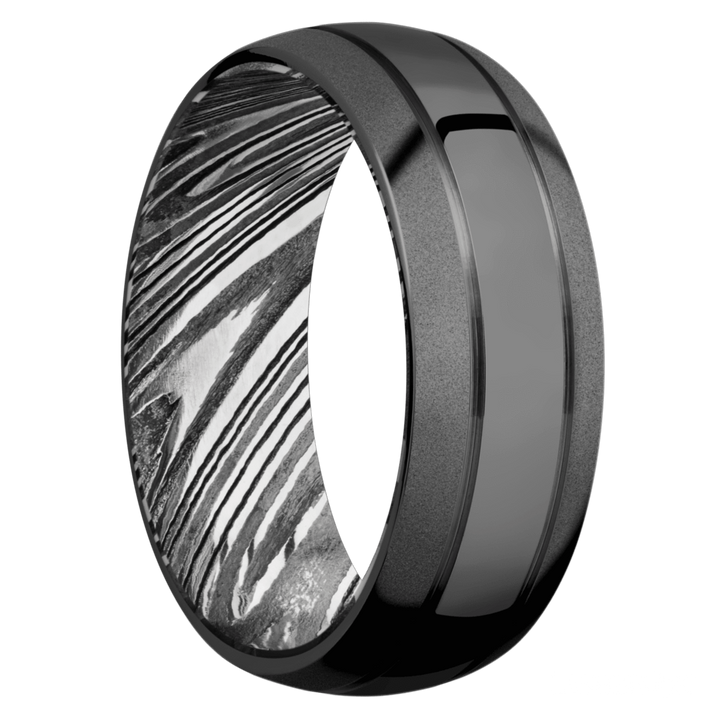 Zirconium & Damascus Band - Identity Diamonds