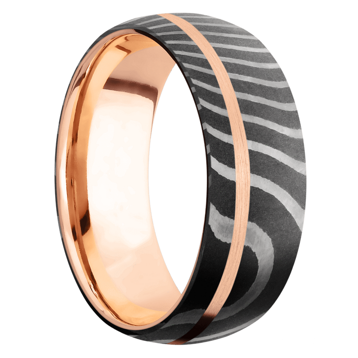 Damascus & Rose Gold Band - Identity Diamonds