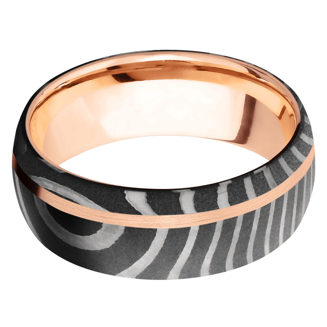 Damascus & Rose Gold Band - Identity Diamonds