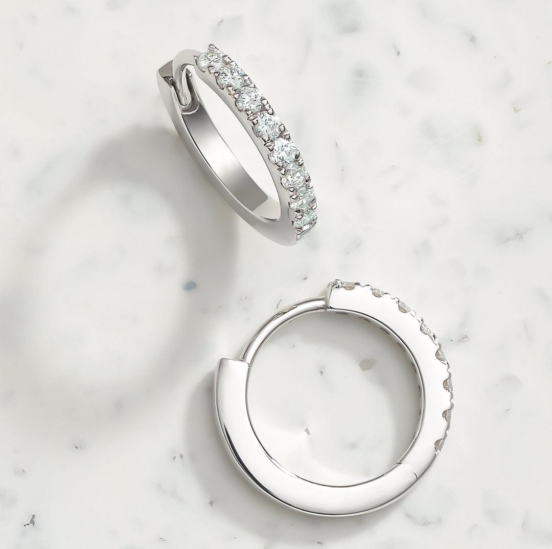 Hugger Hoop Diamond Earrings - Identity Diamonds