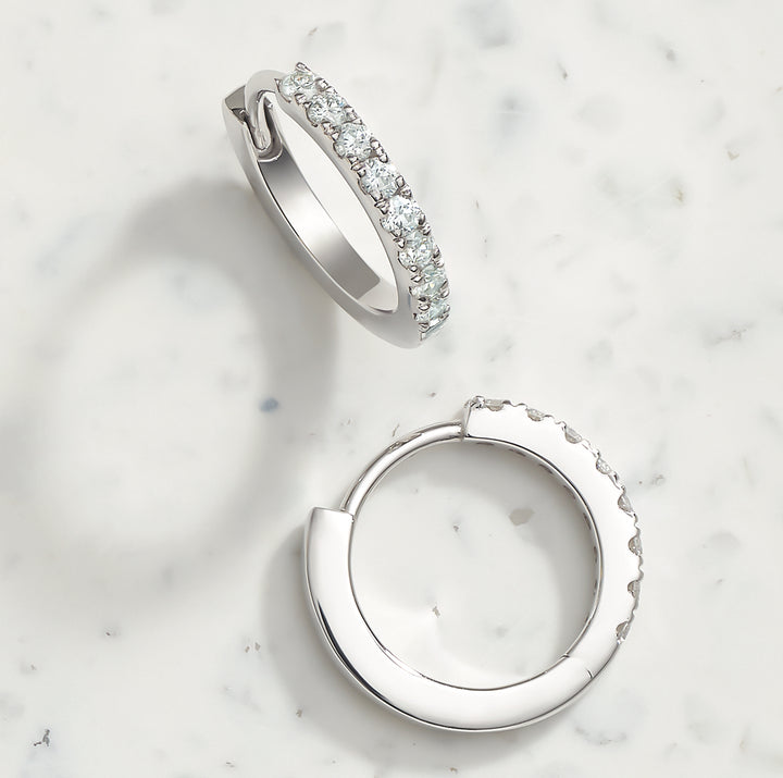 Hugger Hoop Diamond Earrings - Identity Diamonds