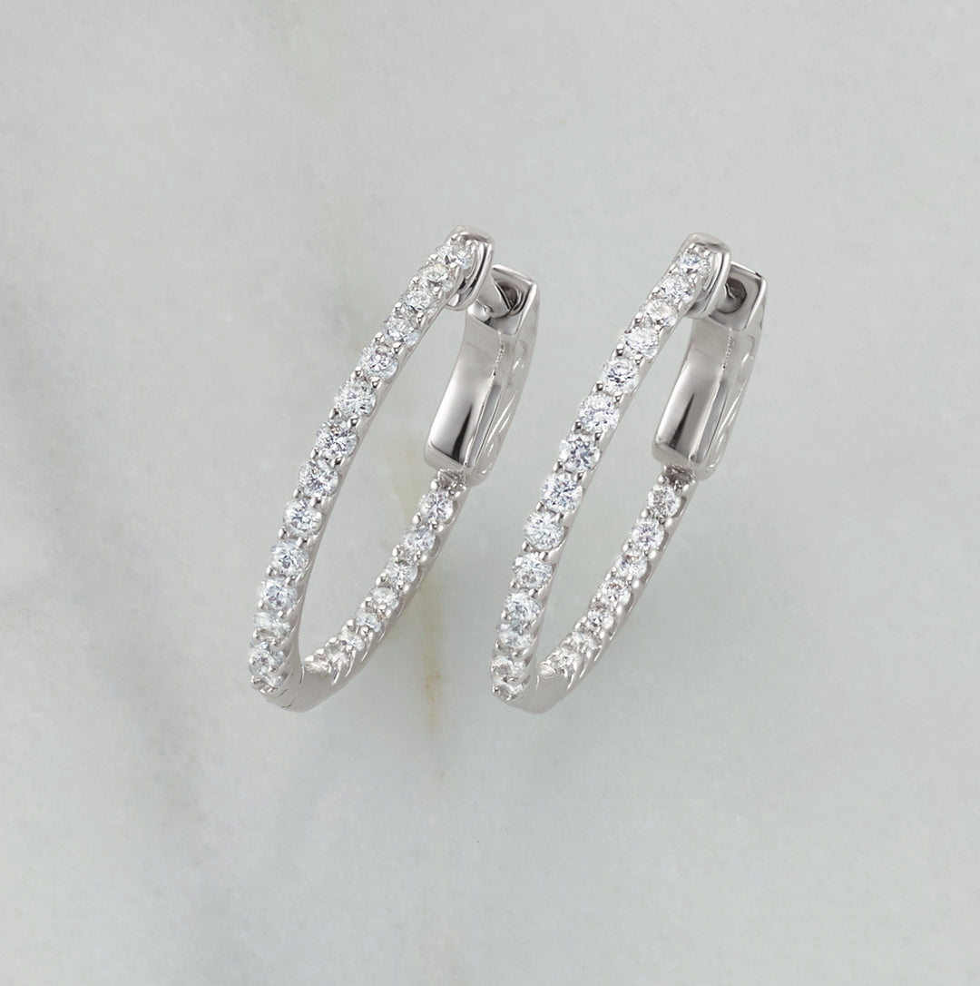 In-And-Out Diamond Hoop Earrings - Identity Diamonds