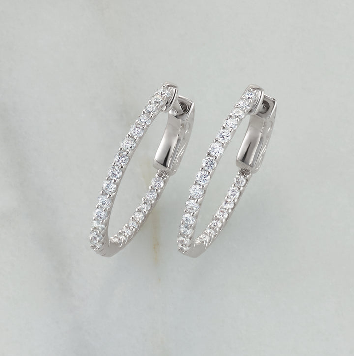 In-And-Out Diamond Hoop Earrings - Identity Diamonds
