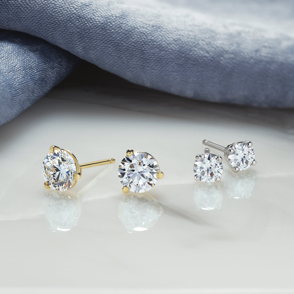 Lab-Grown Diamond Stud Earrings - 4 Prongs - Identity Diamonds