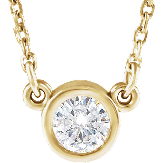 Bezel Set Moissanite Necklace - Identity Diamonds