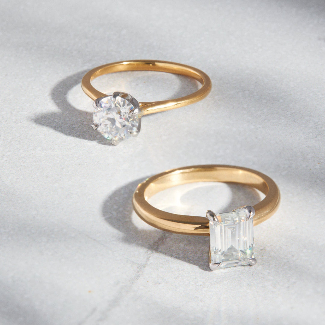 Ashley Emerald Cut Moissanite Engagement Ring - Identity Diamonds