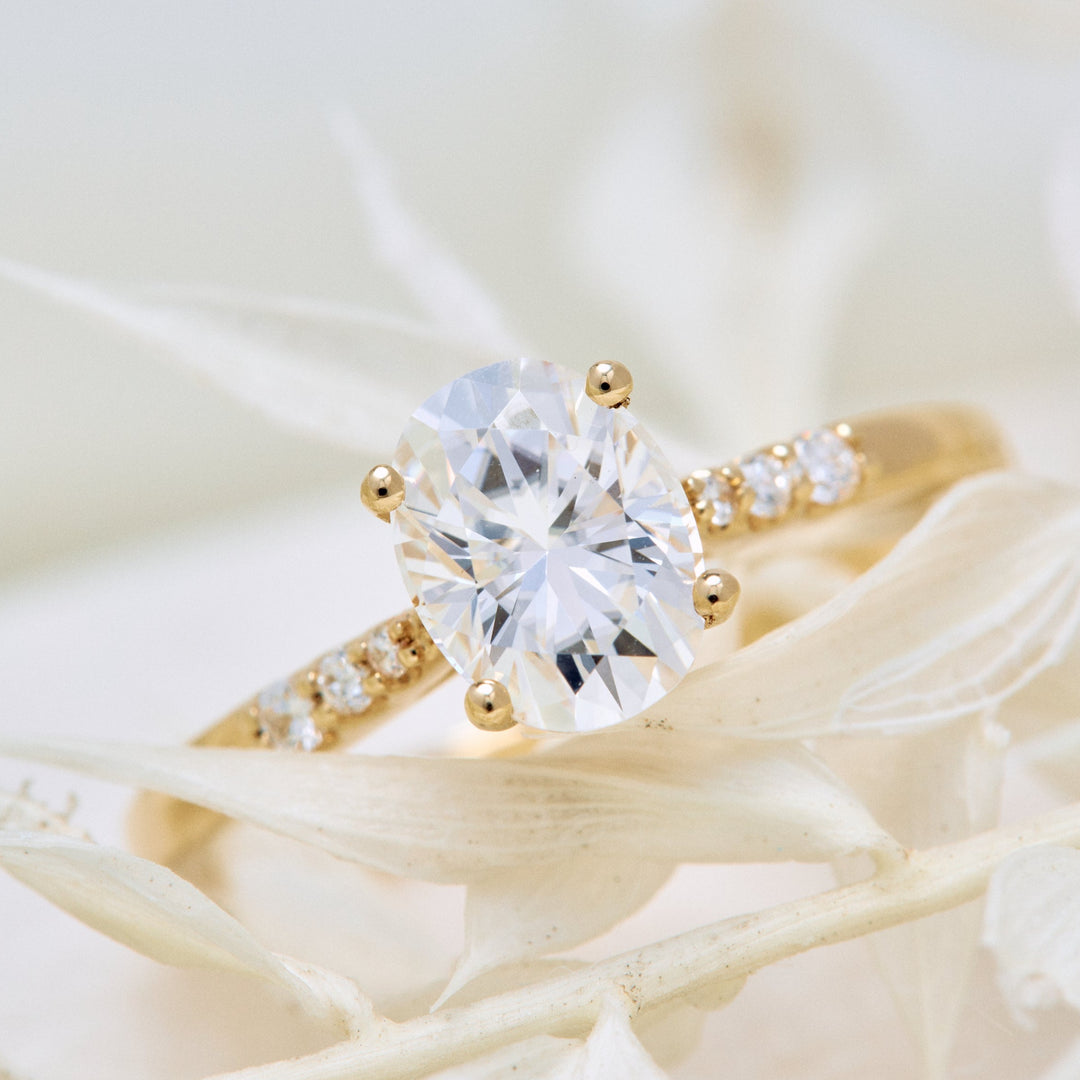 Lucy Oval Cut Moissanite Engagement Ring - Identity Diamonds