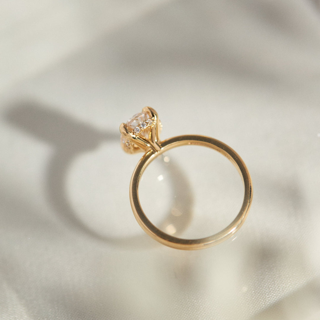 Gabriella Hidden Halo Oval Cut Diamond Engagement Ring - Identity Diamonds