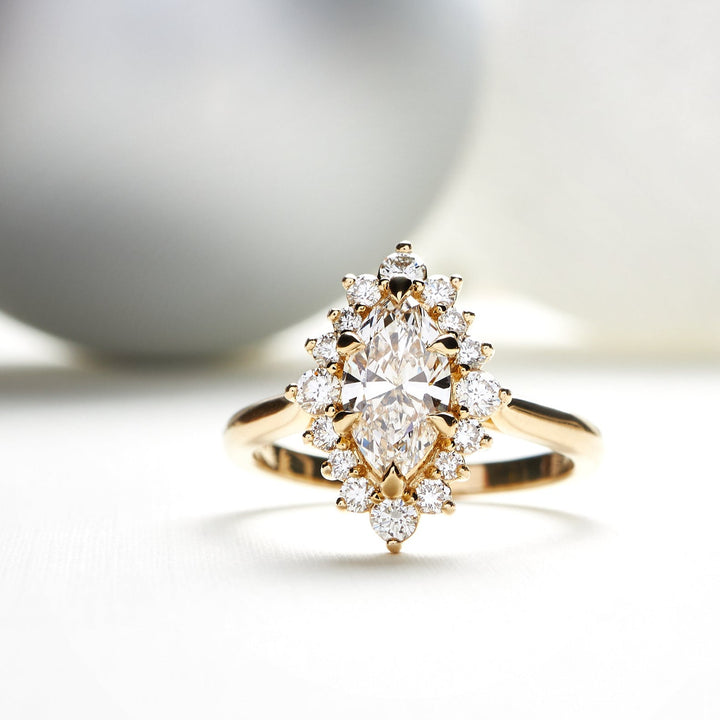 Heidi Marquise Cut Diamond Engagement Ring - Identity Diamonds