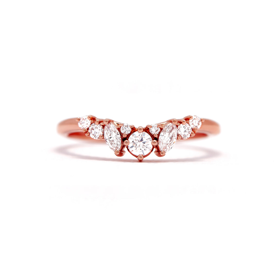Morgane Curved Multi Stone Diamond Ring - Identity Diamonds