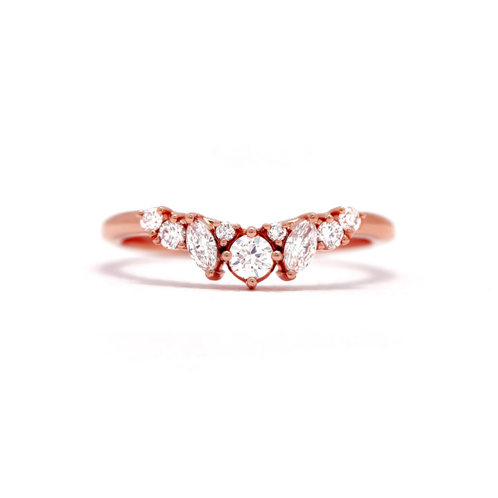 Morgane Curved Multi Stone Diamond Ring - Identity Diamonds