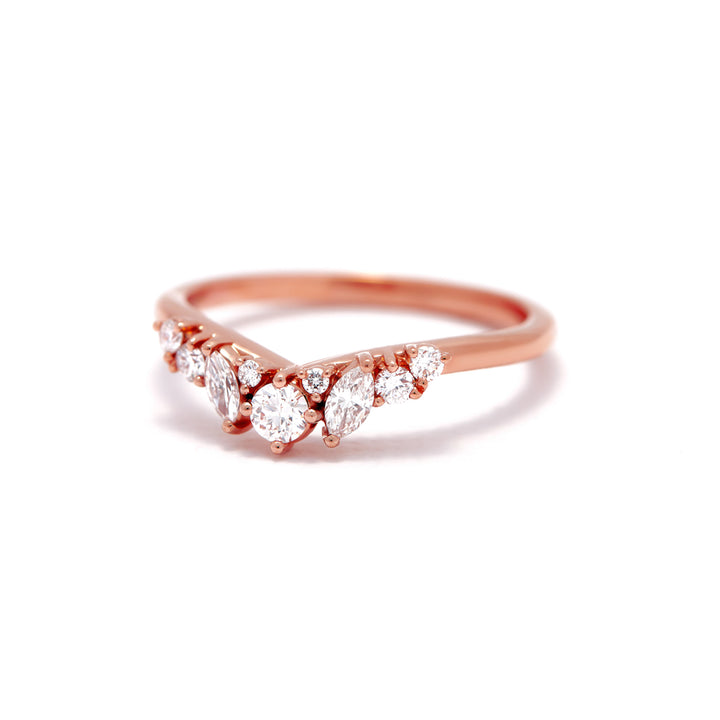 Morgane Curved Multi Stone Diamond Ring - Identity Diamonds