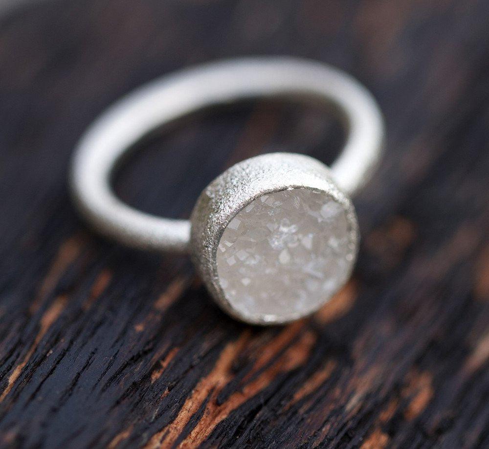 Sterling Silver Druzy Ring - Identity Diamonds