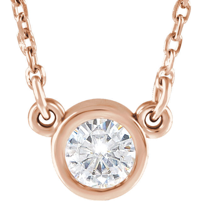 Bezel Set Moissanite Necklace - Identity Diamonds