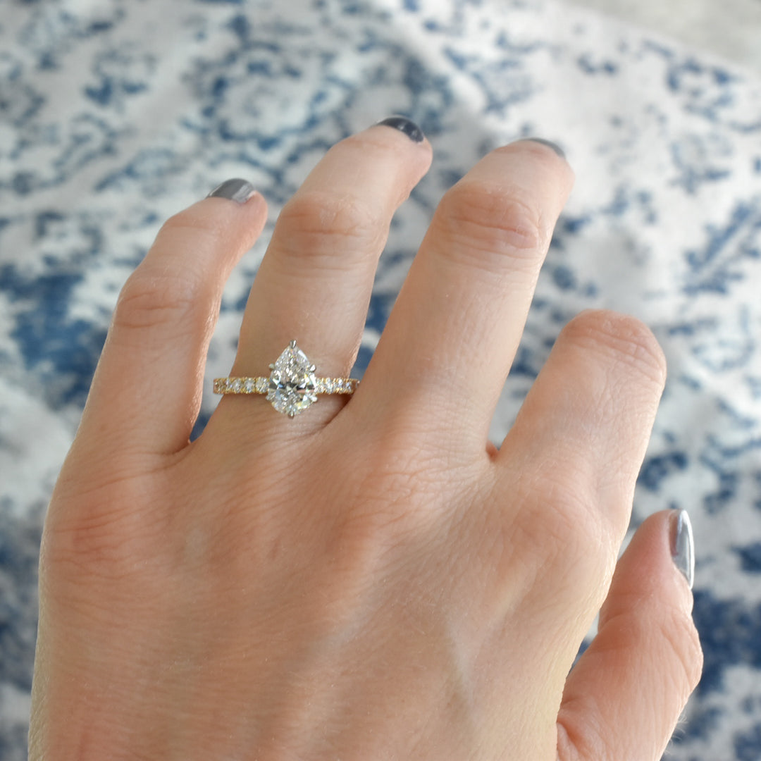 Astrid Pear Cut Diamond Engagement Ring - Identity Diamonds