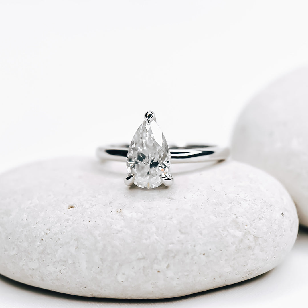 Jenny Pear Cut Moissanite Engagement Ring - Identity Diamonds