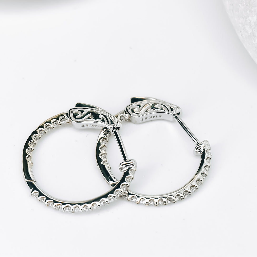 In-And-Out Diamond Hoop Earrings - Identity Diamonds