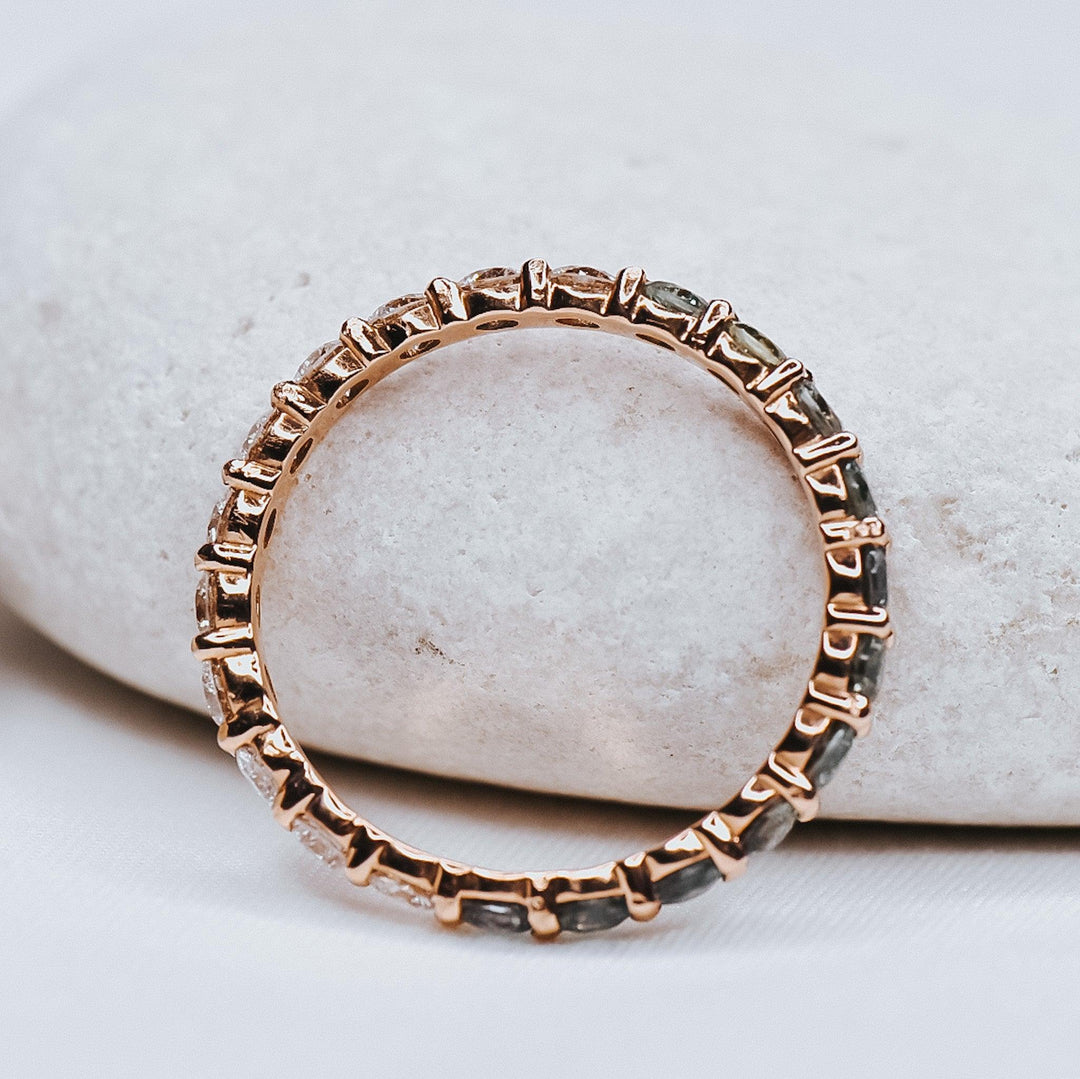 Abigail Eternity Diamond and Montana Sapphire Band - Identity Diamonds