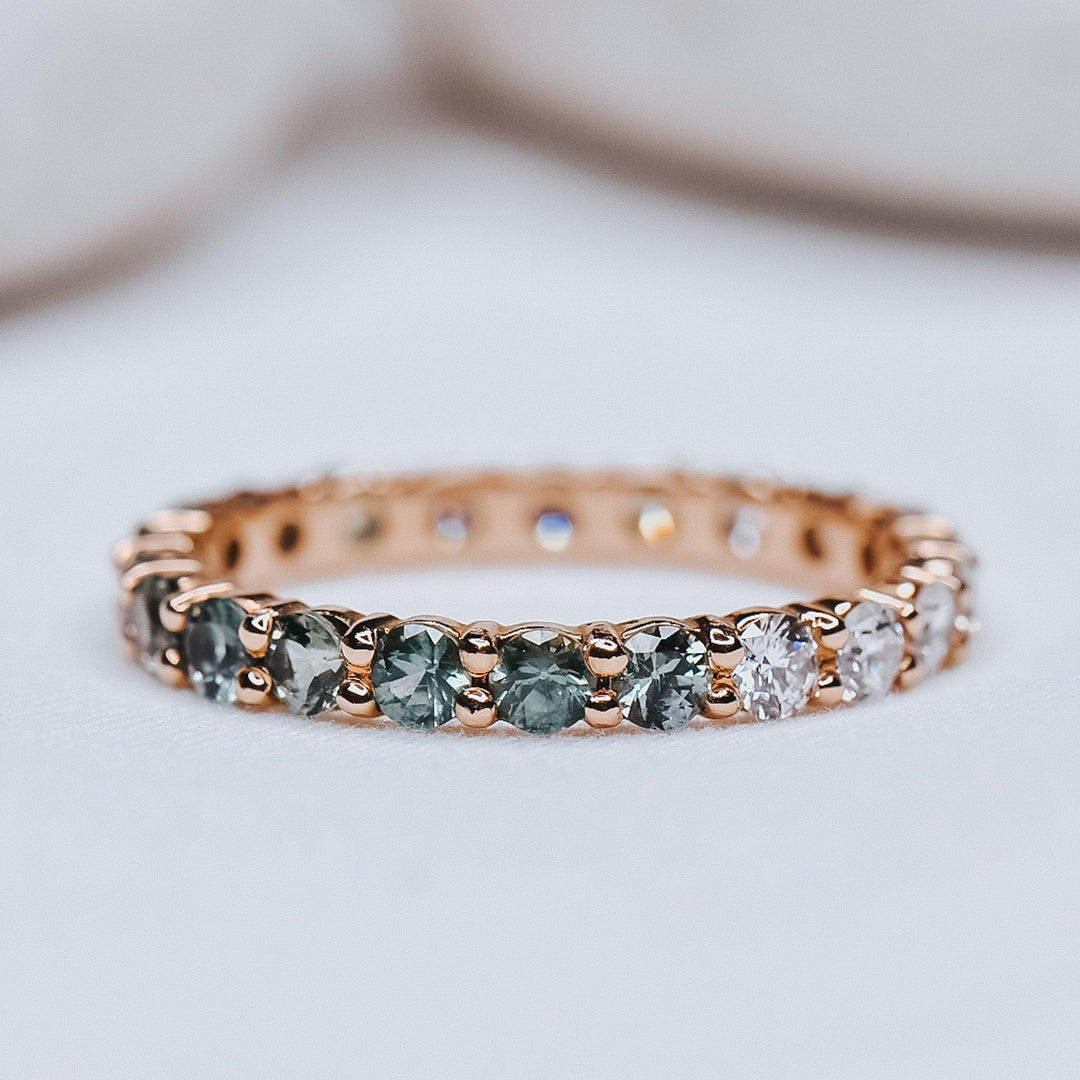 Abigail Eternity Diamond and Montana Sapphire Band - Identity Diamonds