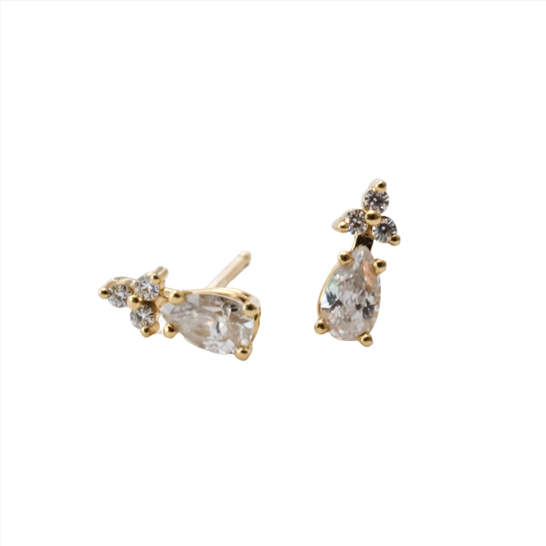 Pear Cut Moissanite Stud Earrings - Identity Diamonds