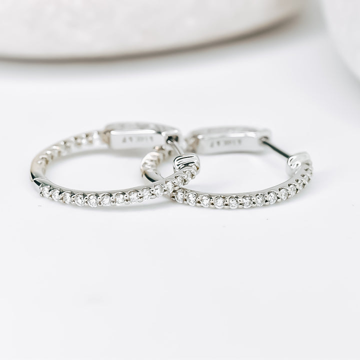 In-And-Out Diamond Hoop Earrings - Identity Diamonds