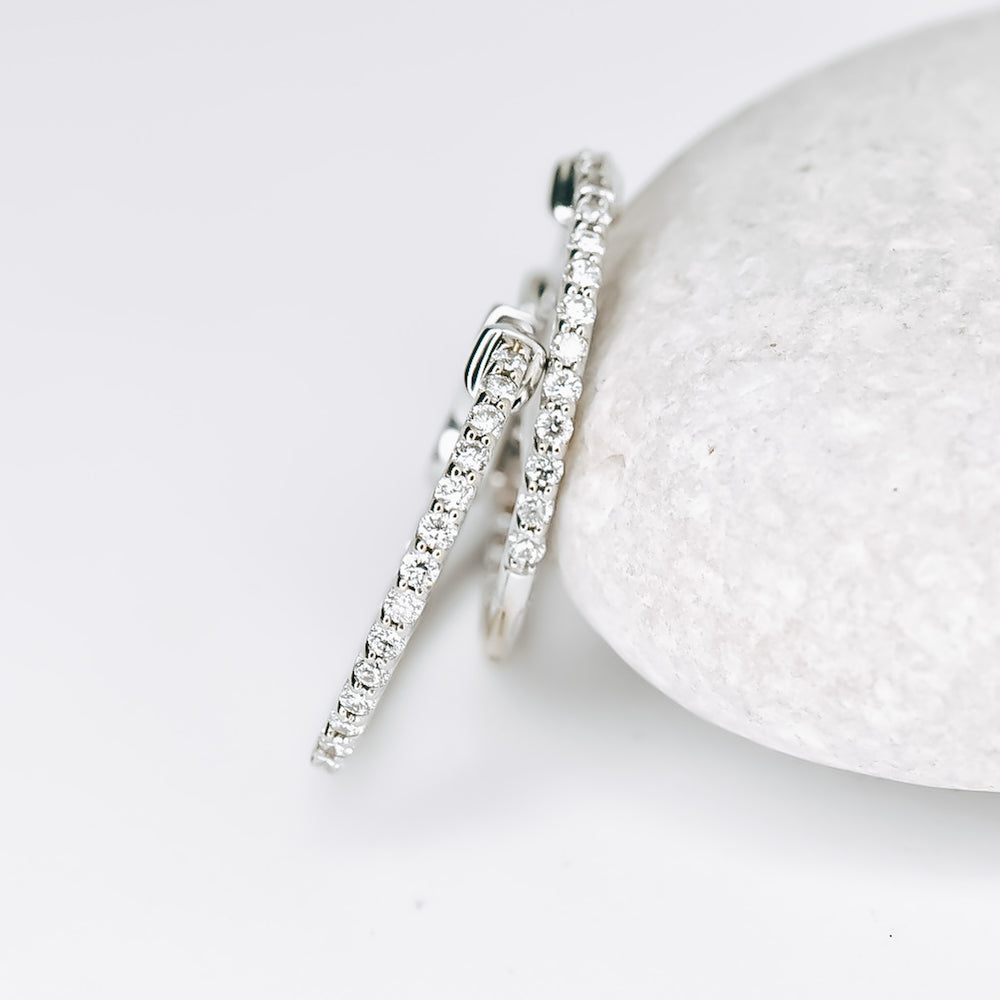 In-And-Out Diamond Hoop Earrings - Identity Diamonds