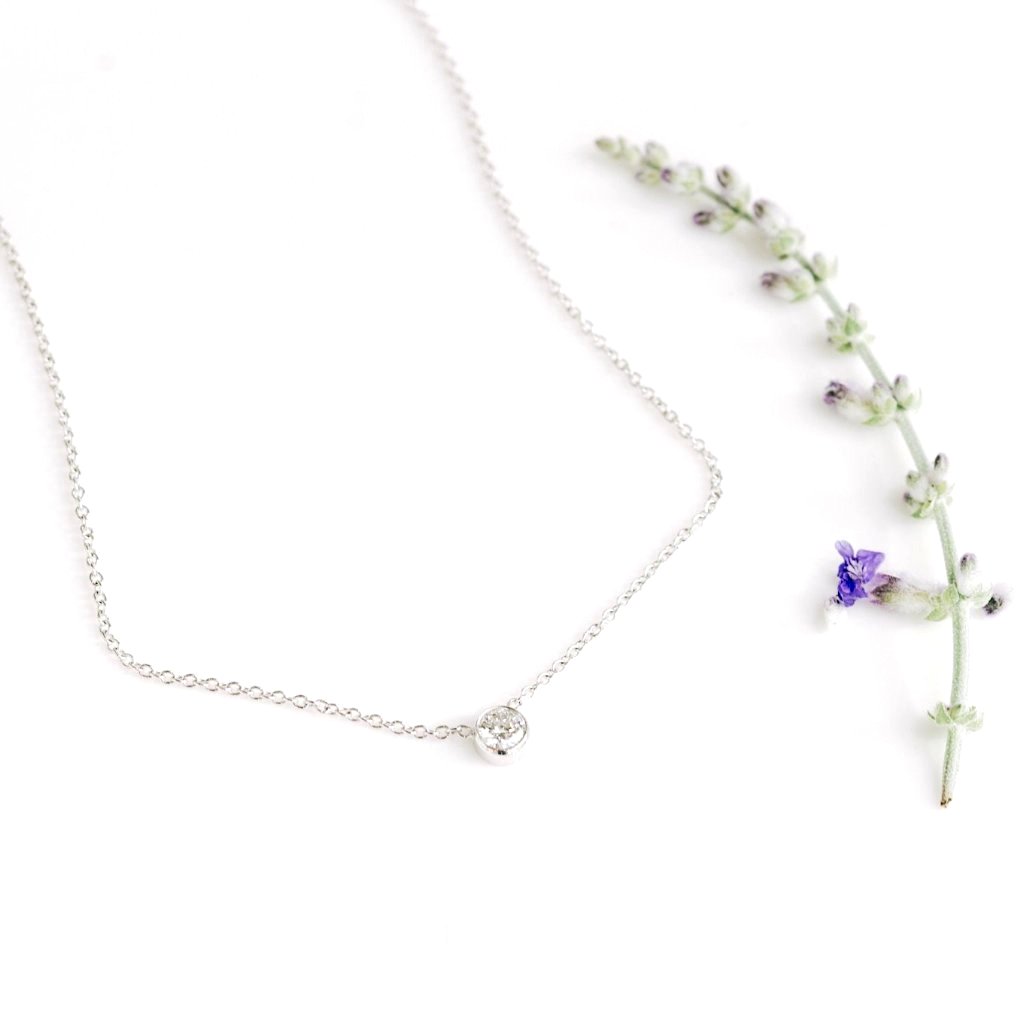 Bezel Set Lab Grown Diamond Necklace - Identity Diamonds