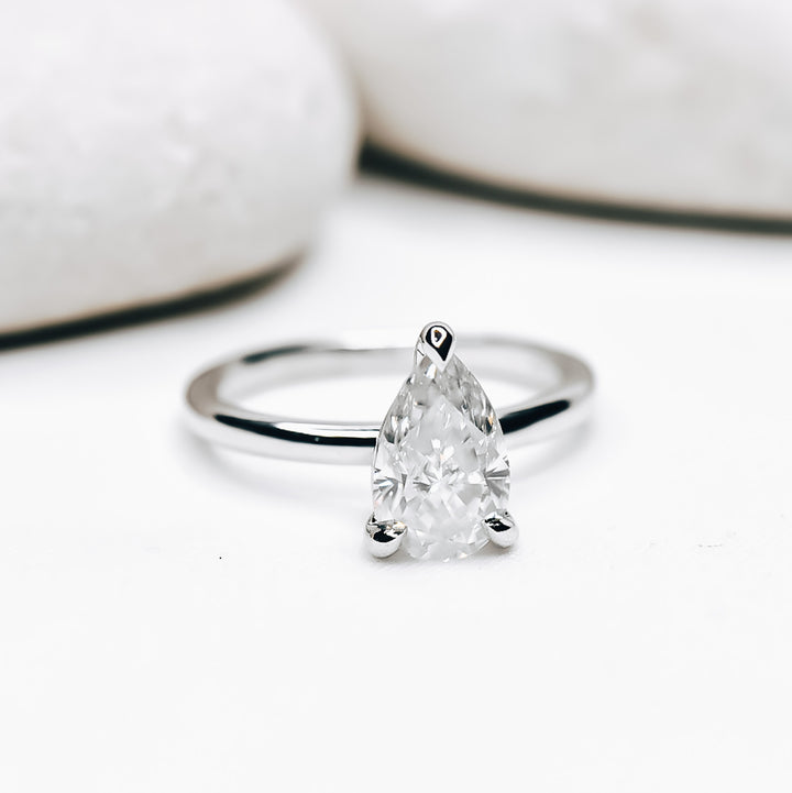 Jenny Pear Cut Moissanite Engagement Ring - Identity Diamonds