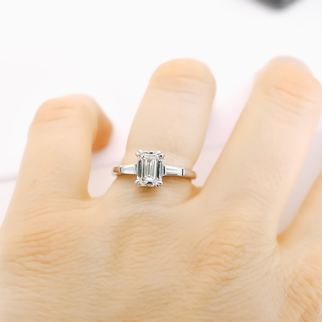 Brooklyn Emerald Cut Diamond Engagement Ring - Identity Diamonds