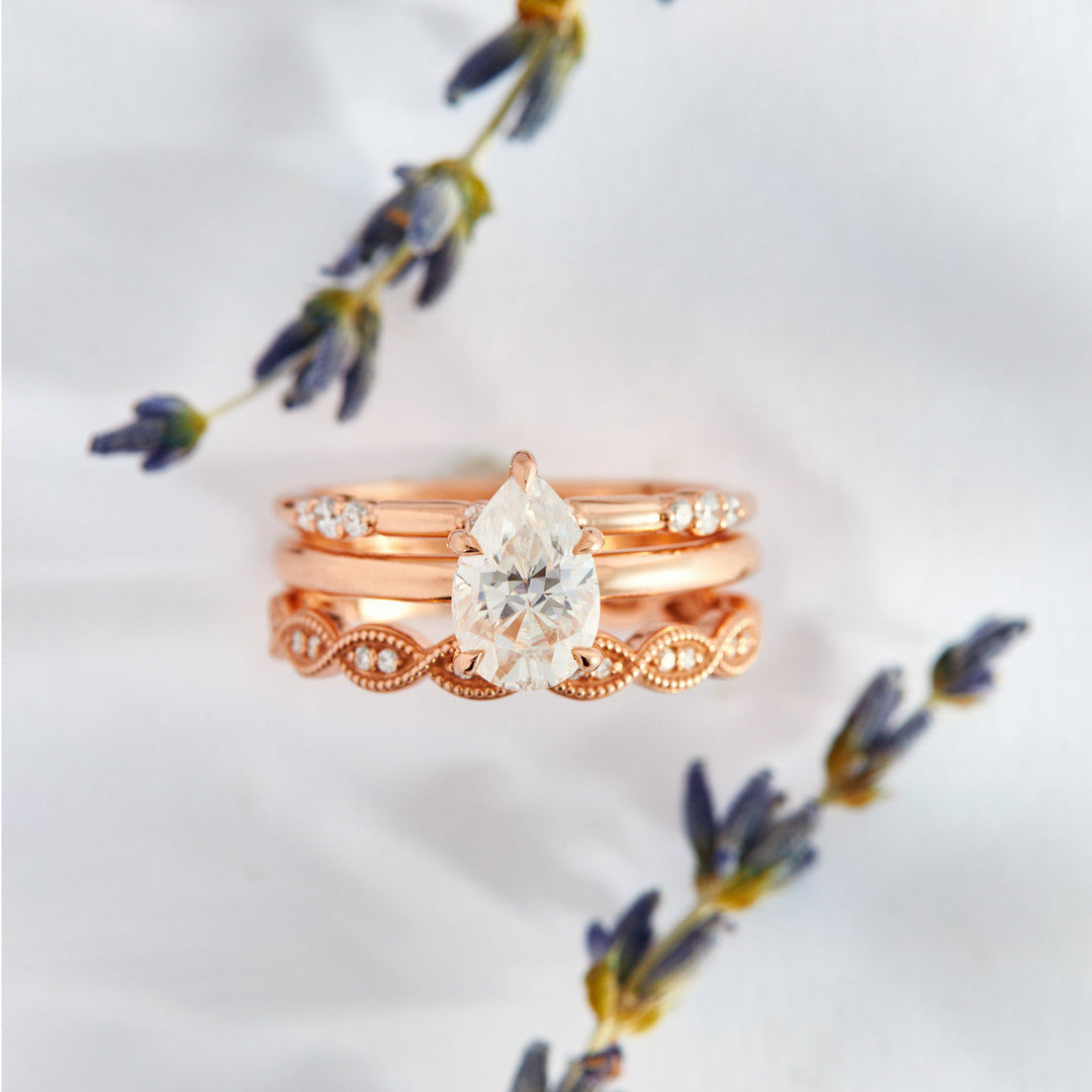Jenny Pear Cut Moissanite Engagement Ring (5 prongs) - Identity Diamonds