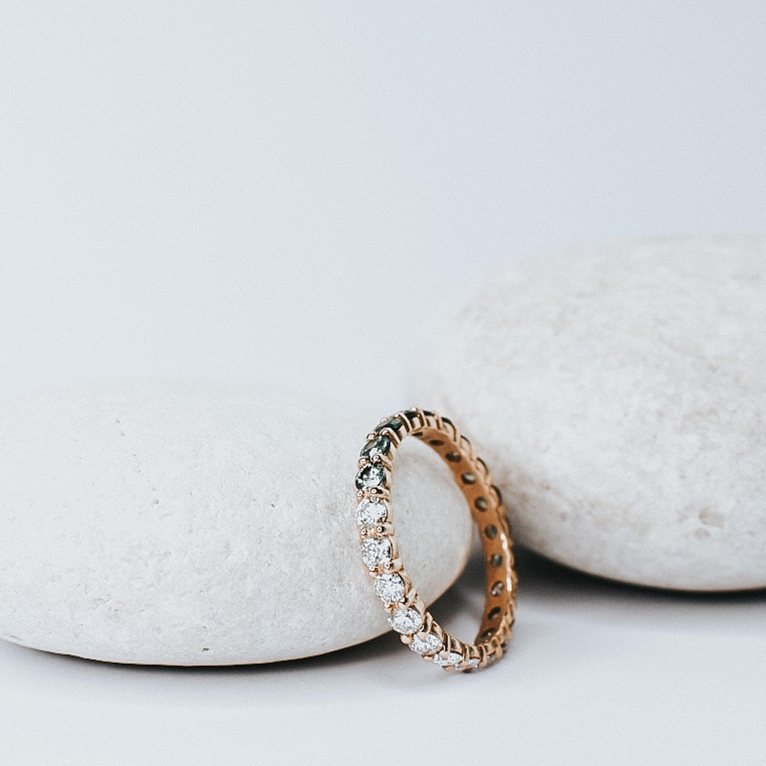 Abigail Eternity Diamond and Montana Sapphire Band - Identity Diamonds
