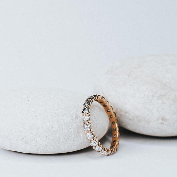 Abigail Eternity Diamond and Montana Sapphire Band - Identity Diamonds