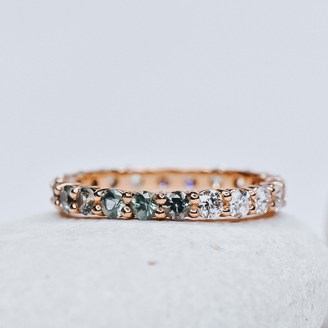 Abigail Eternity Diamond and Montana Sapphire Band - Identity Diamonds