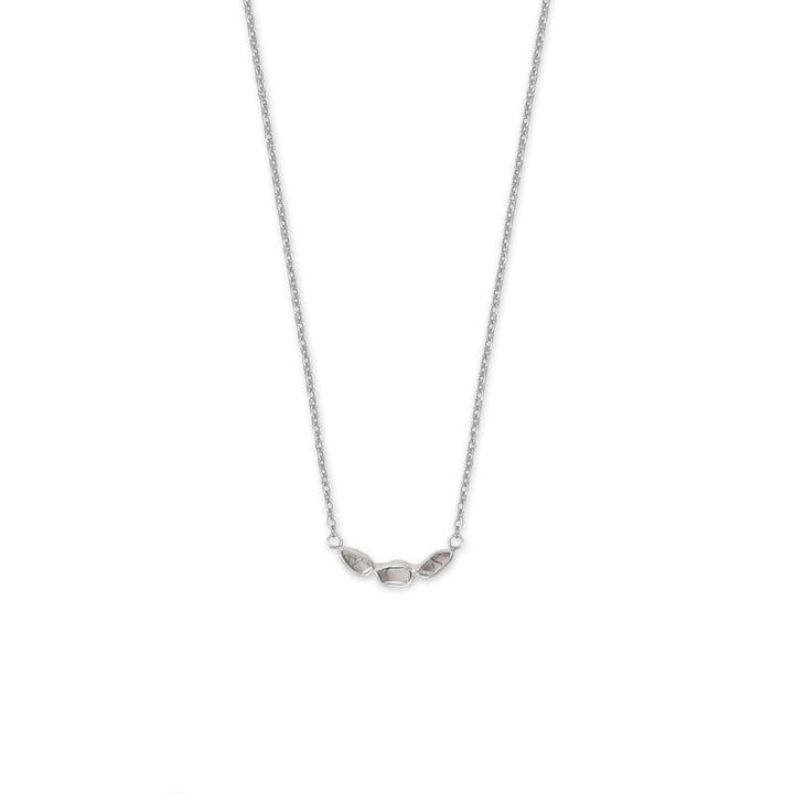Sterling Silver Rhodium Plated Polki Diamond Necklace