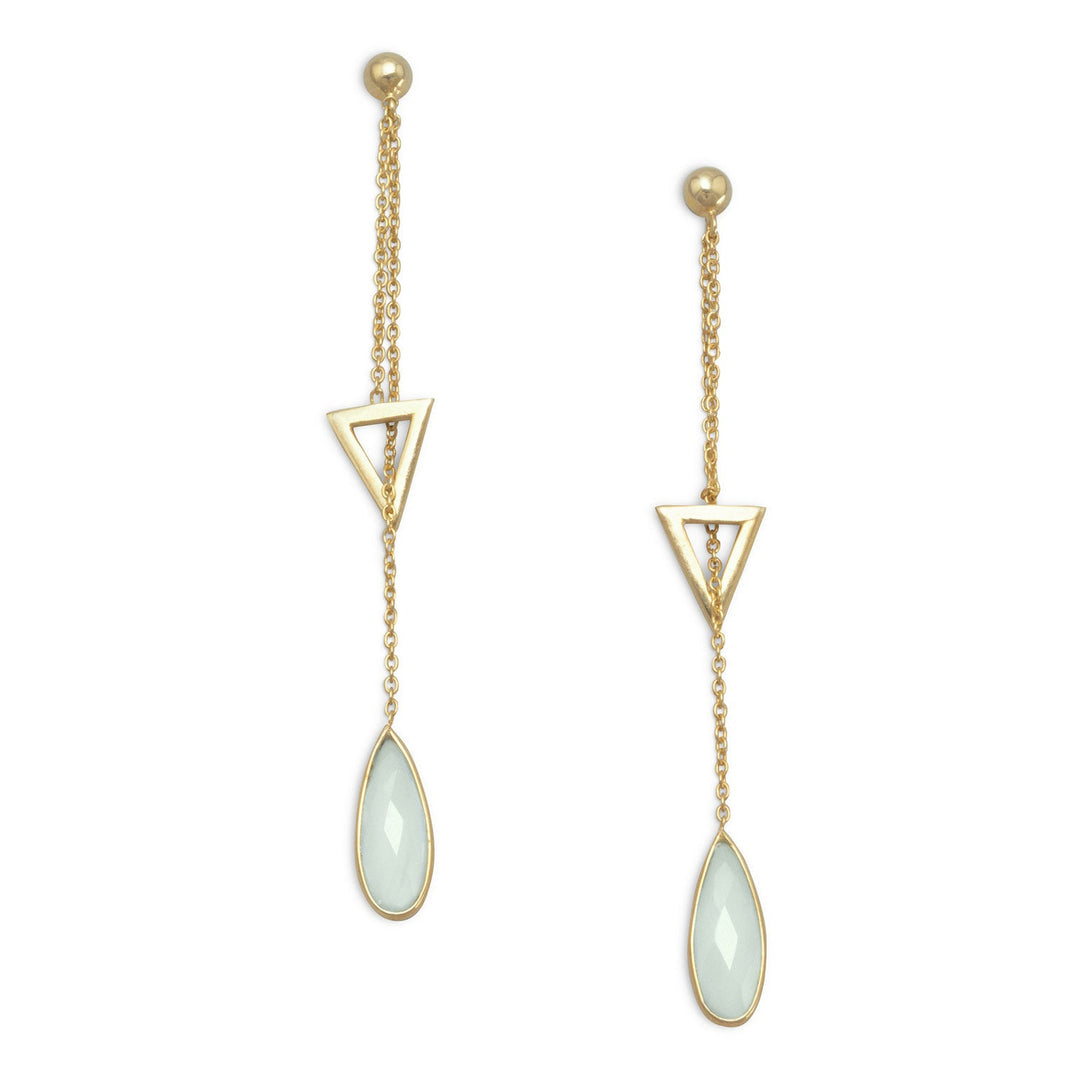 Sterling Silver Gold Plated Chalcedony Drop Earrings
