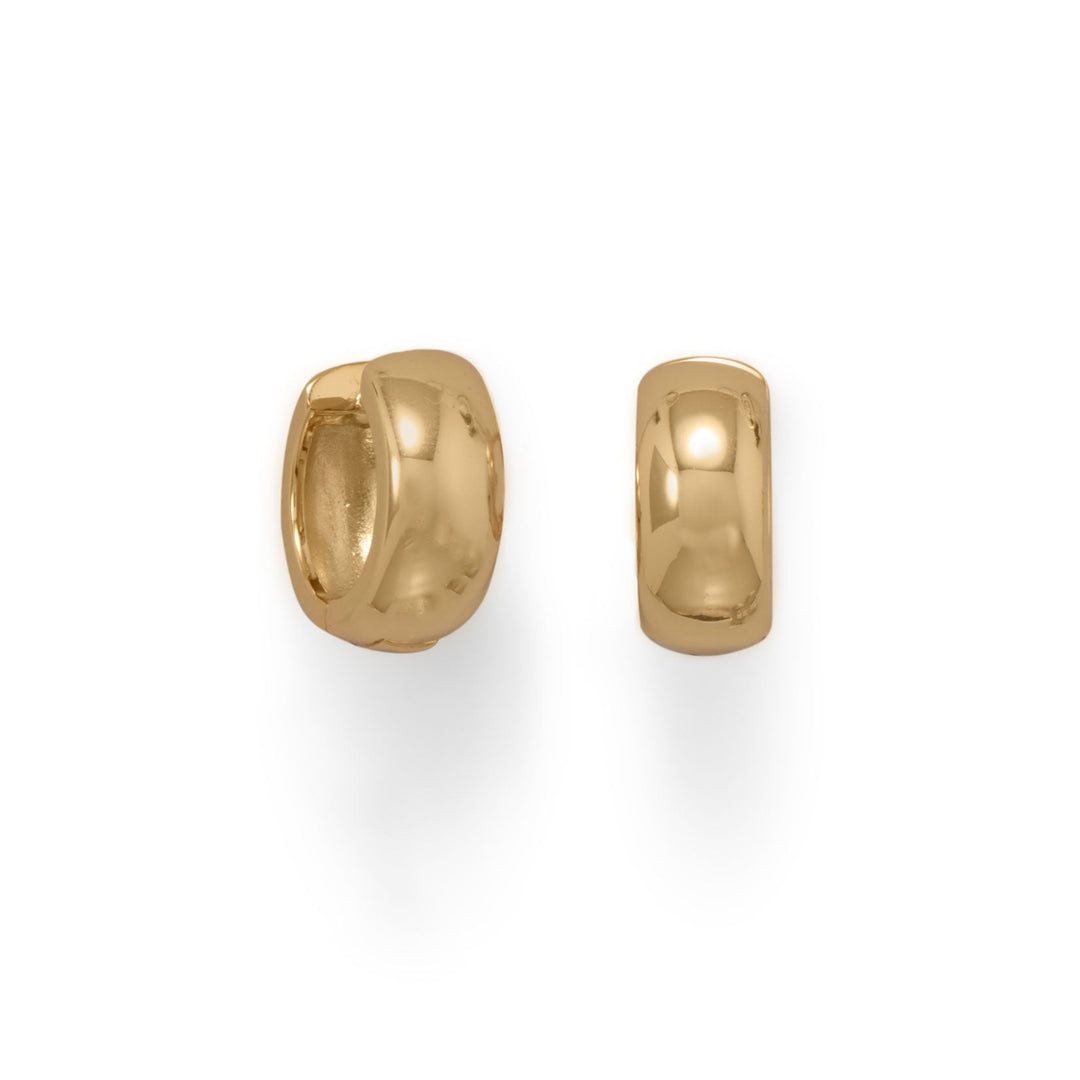 Wide Huggie Hoop Earrings 14k Yellow Gold-plated Sterling Silver Wide Huggie Hoop Earrings 14k Yellow Gold-plated Sterling Silver