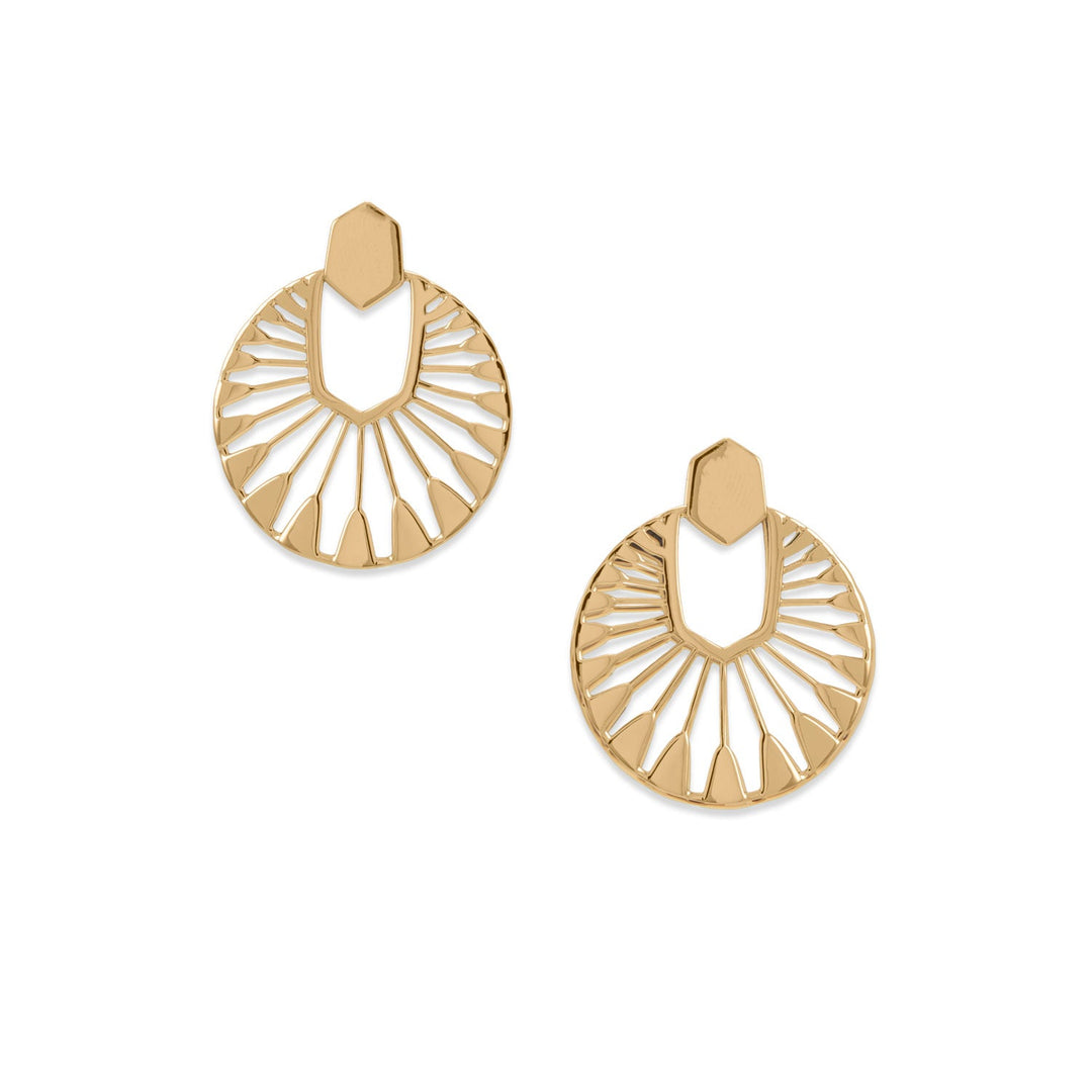 Sterling Silver Gold Plated Sun Dial Earrings