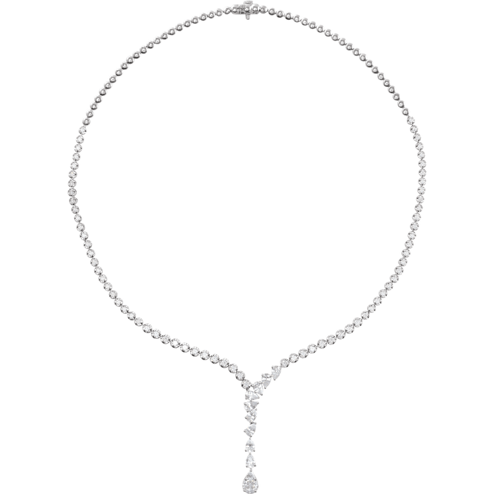 Multi Diamond V-Neck Necklace