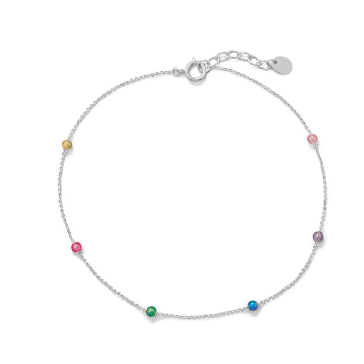 Sterling Silver Rainbow Anklet - Identity Diamonds