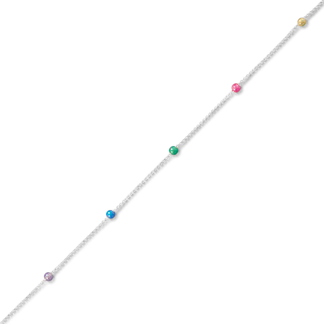 Sterling Silver Rainbow Anklet - Identity Diamonds