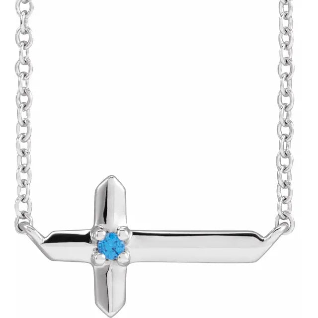 Sideway Cross Family Necklace - Identity Diamonds