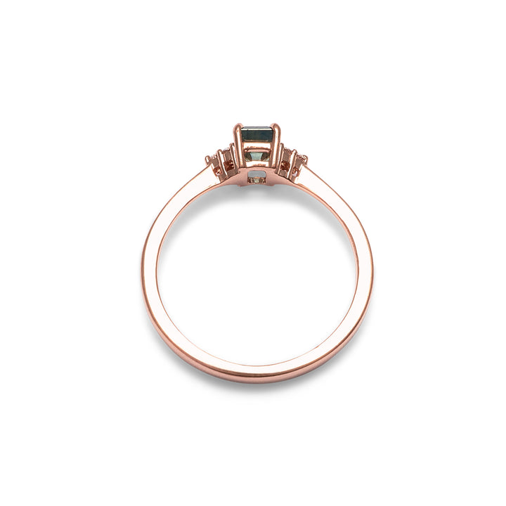 Sally Emerald Cut Montana Sapphire Engagement Ring