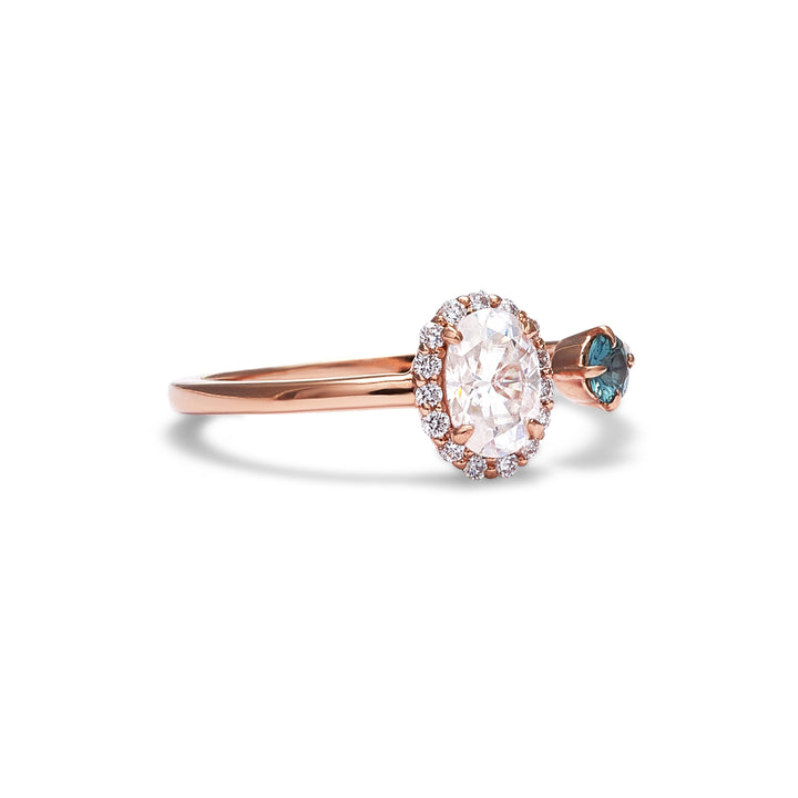 Peyton Moissanite & Montana Sapphire Engagement Ring
