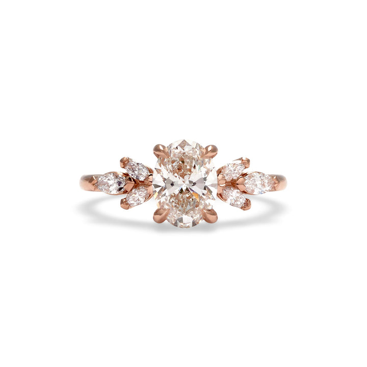 Daisy Oval Cut Engagement Ring