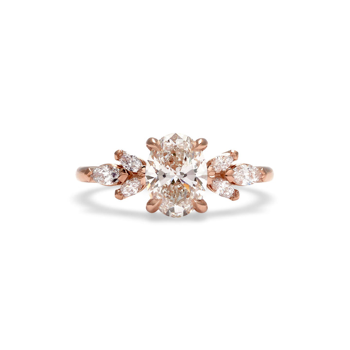 Daisy Oval Cut Diamond Engagement Ring