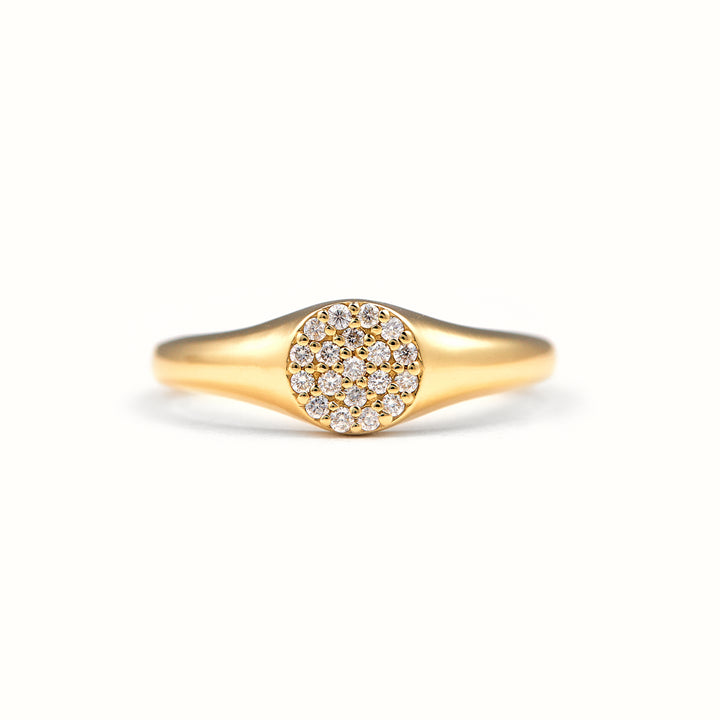 Diamond Accented Signet Ring