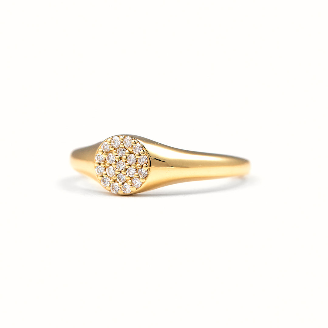 Diamond Accented Signet Ring